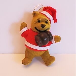 Vintage flocked ornament Disney Winnie the Pooh